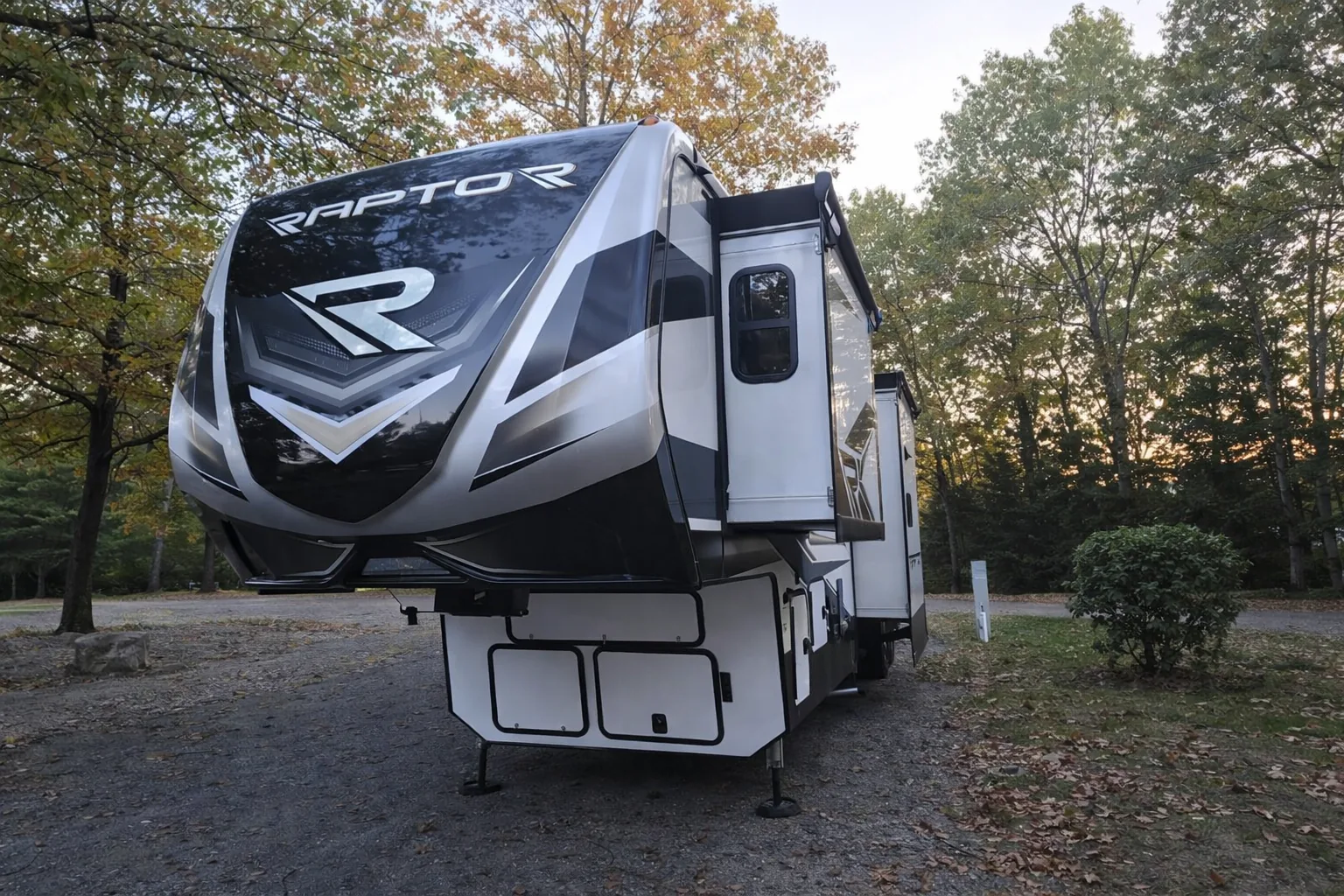 The actual Keystone Raptor retreat set among New England trees